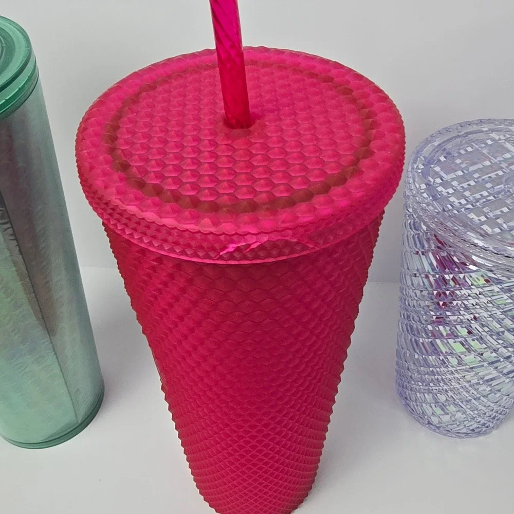 Starbucks Tumblers Reusable Cups Diamond Studded Venti Cold Cups With Straws Lot